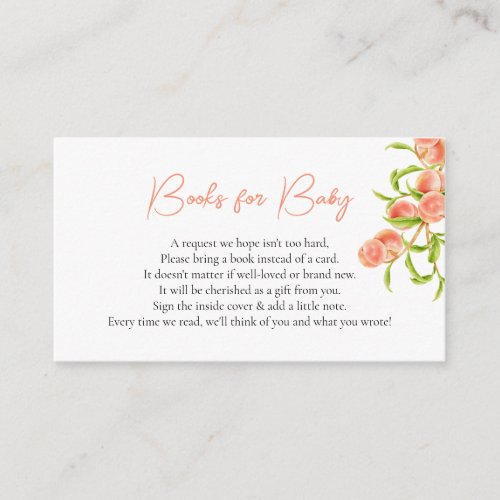 Books For Baby Watercolor A Sweet Little Peach  Enclosure Card