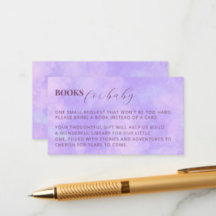 Books for Baby Watercolor Cloud Nine Baby Shower  Enclosure Card