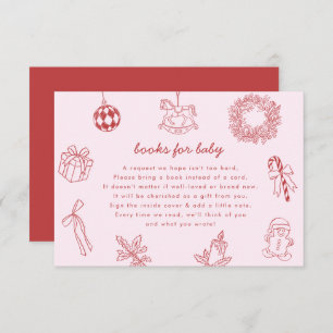 Books for baby whimsical christmas winter girl enclosure card