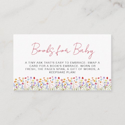 Books for Baby Wildflower Baby Shower Garden Enclosure Card