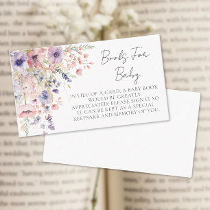Books For Baby Wildflower Floral Baby Shower Enclosure Card