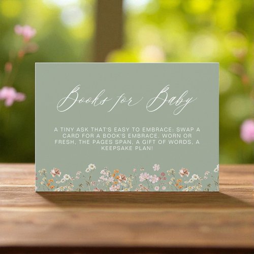 Wildflower Sage green Floral or wildflower baby shower invitation