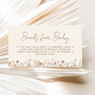 Books for Baby Wildflower Terracotta Baby Shower Enclosure Card