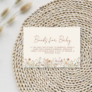 Books for Baby Wildflower Terracotta Baby Shower Enclosure Card