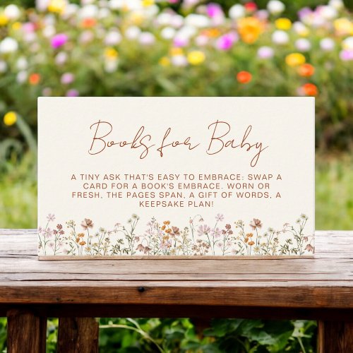 Books for Baby Wildflower Terracotta Baby Shower Enclosure Card