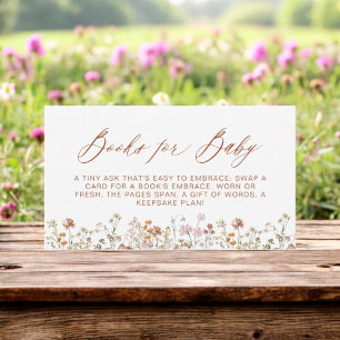 Books for Baby Wildflower Terracotta Baby Shower Enclosure Card