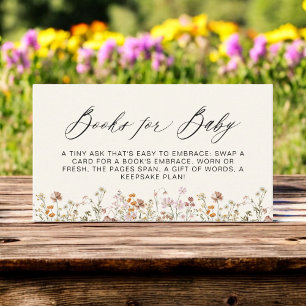Books for Baby Wildflower Terracotta Baby Shower Enclosure Card