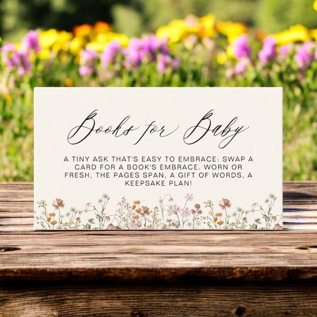 Books for Baby Wildflower Terracotta Baby Shower Enclosure Card (Creator Uploaded)