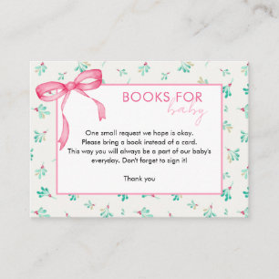 Books for Baby Winter Girl Shower Insert Card