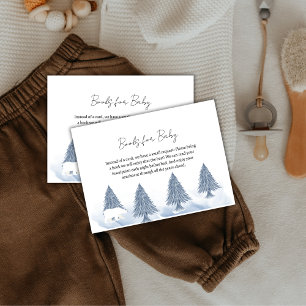 Books for Baby Winter Polar Bear Baby Shower Game Enclosure Card