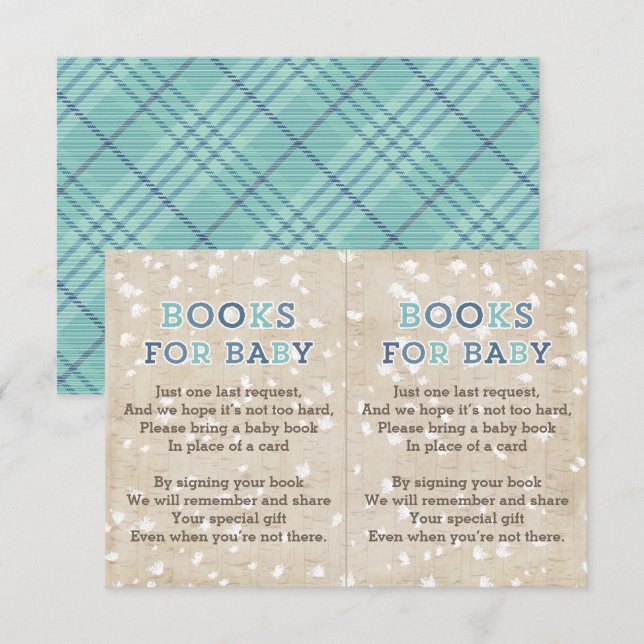 Books For Baby Winter Snow Baby Shower Insert Card (Front/Back)