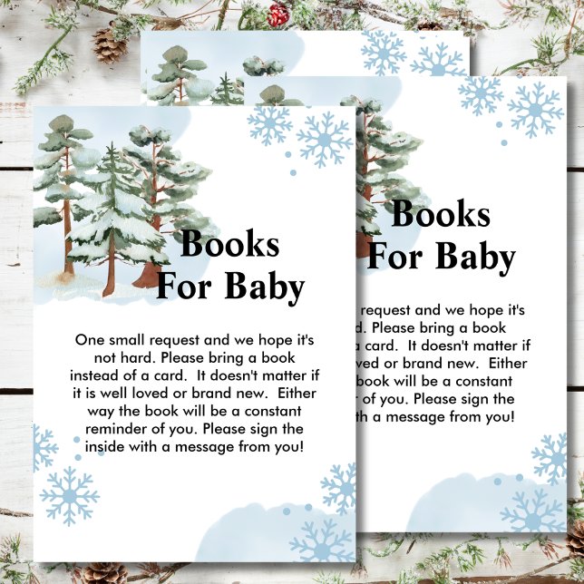 Books for baby winter snowflake snow tree enclosure card (Creator Uploaded)