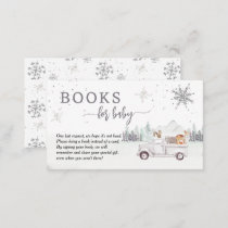 Books for Baby Winter Woodland Baby Shower Enclosure Card