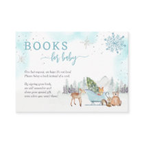 Books for Baby Winter Woodland Blue Baby Shower Enclosure Card