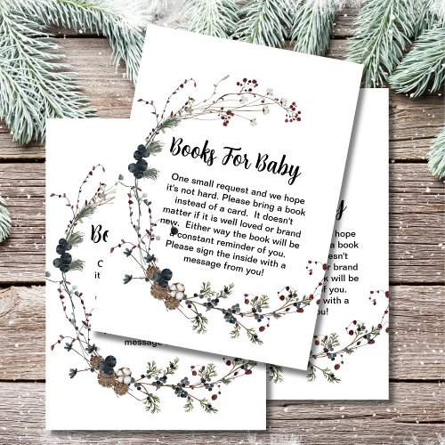 Books for baby winterberry rustic boho enclosure card