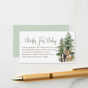 Books For Baby Woodland Boy Adventure baby shower Enclosure Card