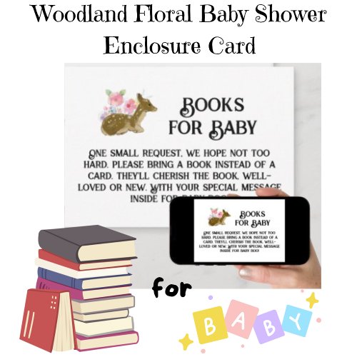 Books for Baby Woodland Floral Baby Shower Card