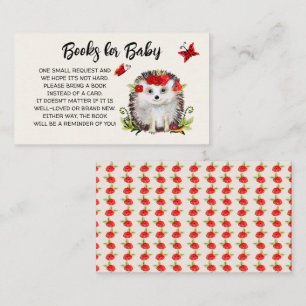 Books For Baby Woodland Hedgehog Roses Fall Shower Enclosure Card