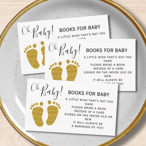 Books For Baby Yellow Feet Baby Shower Enclosure Card