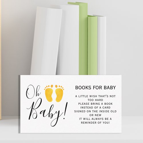 Books For Baby Yellow Feet Baby Shower Enclosure Card