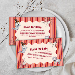 Books For Little Boo Ghost Cat Fall Baby Shower Enclosure Card