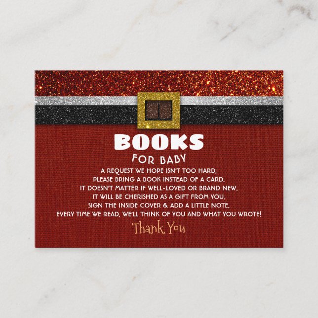 Books For Santa Baby Shower Request Enclosure Card (Front)