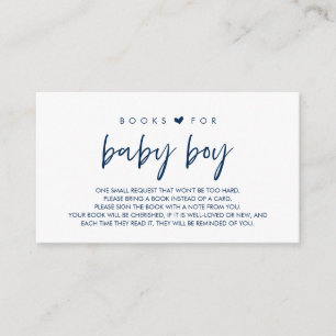 Books for the baby, bring a story book Navy Blue Enclosure Card