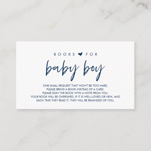 Books for the baby bring a story book Navy Blue Enclosure Card
