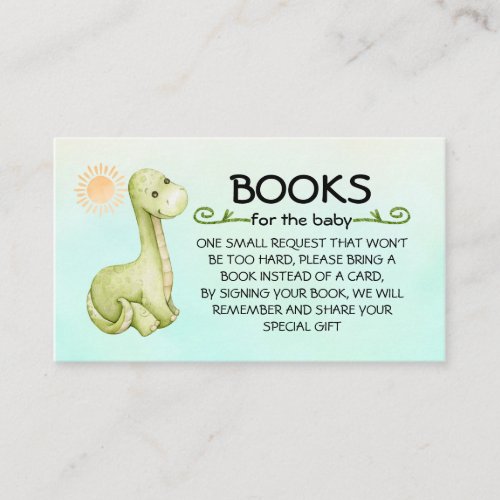 Books for the Baby Cute Dinosaur Theme Enclosure Card