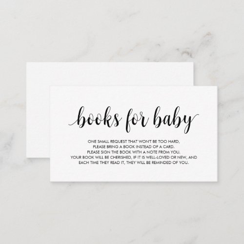 Books for the baby Modern Cute Black Script Enclo Enclosure Card