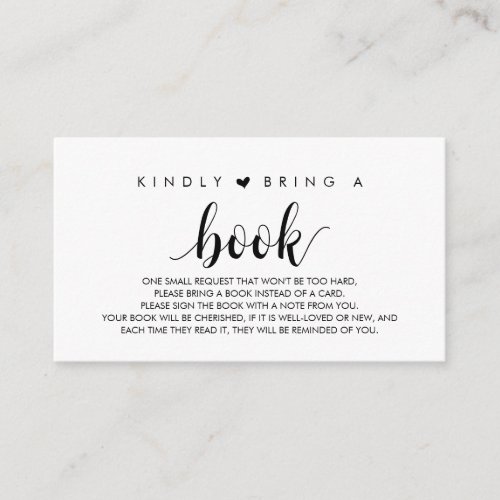 Books for the baby Modern Cute Black Script Enclo Enclosure Card