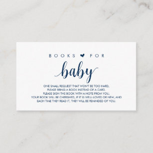 Books for the baby, Modern Cute Navy Blue Script Enclosure Card