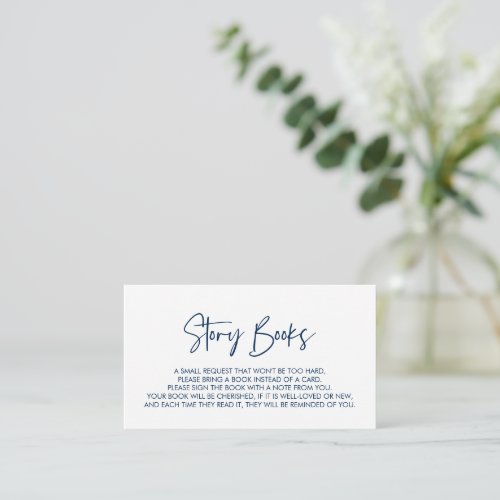 Books for the baby Modern Minimal Navy Blue Enclosure Card