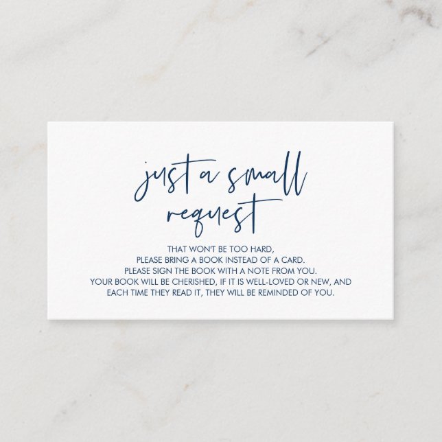 Books for the baby, Modern Minimalist Navy Blue Enclosure Card (Front)