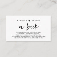 Books for the baby, Modern Please bring a book Enc