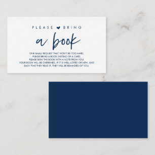 Books for the baby, Please bring a book Navy Blue Enclosure Card