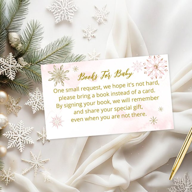 Books for the Baby Winter Girl Baby Shower  Enclosure Card (Creator Uploaded)