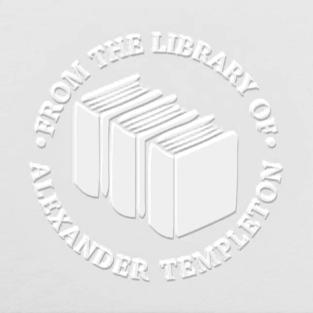 Books “From the library of” Name Monogram Embosser Zazzle