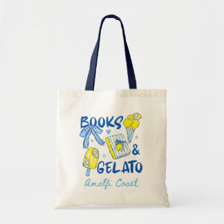 Books & Gelato Amalfi Coast Retro Italy Lover Tote Bag