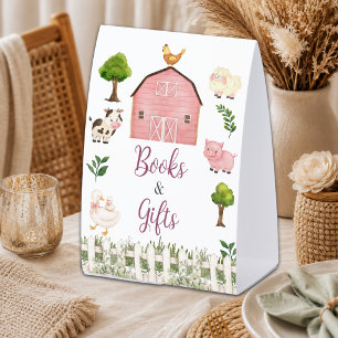 Books & Gifts Farm Animals Barnyard Baby Shower Paper Table Tent