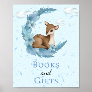 Books & Gifts Moon Little Bambi Blue Clouds Dust Poster
