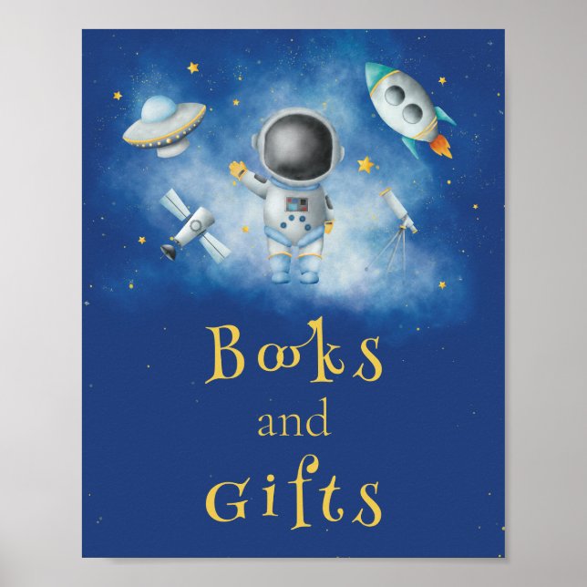 Books & Gifts Space Astronaut Boy rockets stars Po Poster (Front)