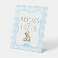 Books & Gifts Teddy Bear Baby Shower Table Sign