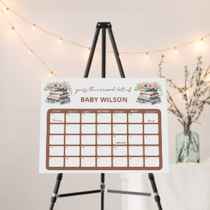 Books Guess Baby Arrival Date Baby Shower Game Foam Board
