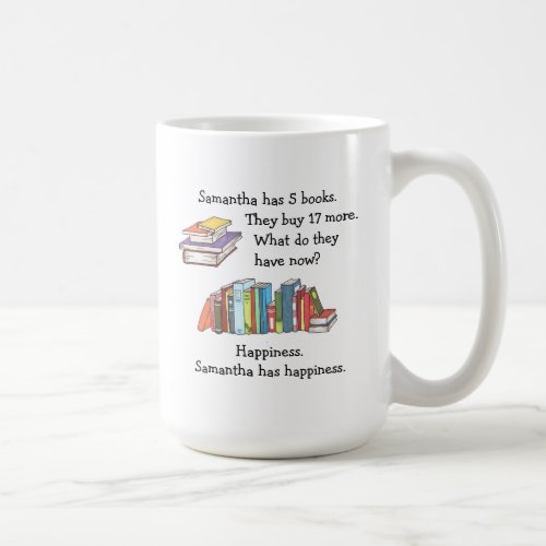 Books  Happiness Love to Read Coffee Mug