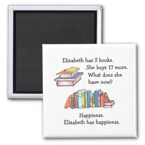 Books  Happiness Love to Read Magnet