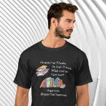 Books = Happiness, Love to Read T-Shirt<br><div class="desc">It's a simple math problem. Person A has 5 books. They buy 17 more books. What do they have now? Happiness. Person A has happiness. Any book lover, any reading enthusiast who loves to read (!) knows this, deep in her/his/their bones. This is illustrated with a colorful stack of books,...</div>