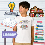 Books = Happiness, Love to Read T-Shirt<br><div class="desc">It's a simple math problem. Person A has 5 books. They buy 17 more books. What do they have now? Happiness. Person A has happiness. Any book lover, any reading enthusiast who loves to read (!) knows this, deep in her/his/their bones. This t-shirt is illustrated with a colorful stack of...</div>