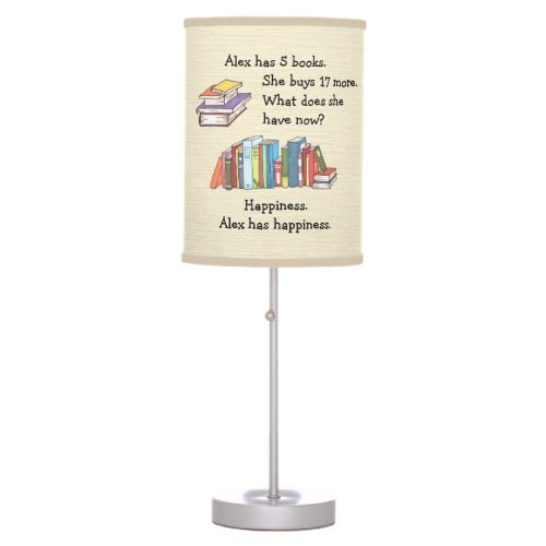 Books  Happiness Love to Read Table Lamp