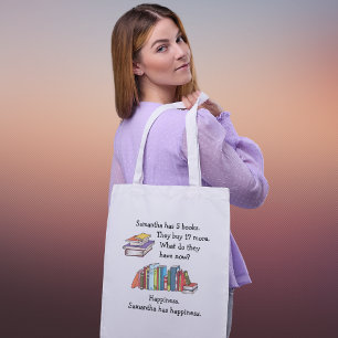 Books = Happiness, Love to Read Tote Bag